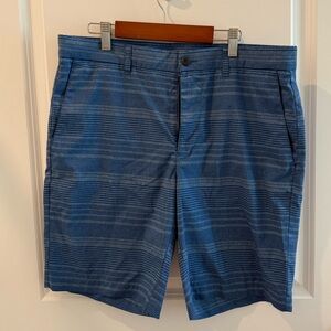 Men’s Blue Striped PGA Tour Golf Shorts - 33